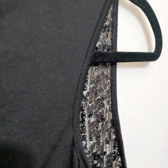 Sequin Semi Sheer Front* Tank Top *Sz L* - Picture 4 of 7